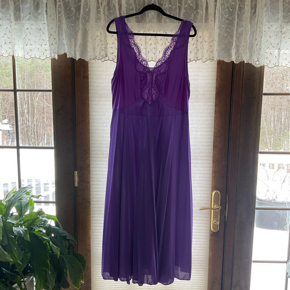 Purple Lace Trim Nightgown